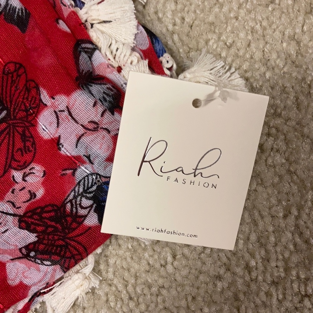 Red, Floral & Butterfly Print Kimono - Picture 8 of 8